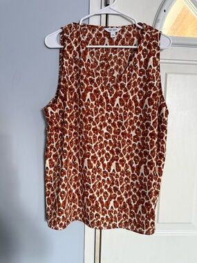 Nine West Brown and Cream Leopard Print Sleeveless Camisole